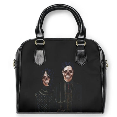 Skull Dark Academia Skeleton Purse | Gothic Vegan Crossbody | Goth Couple Dark Academia Handbag | Goth Bag - AudaciousGifts