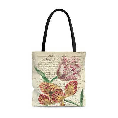 Dark Academia Flower Letter Tote Bag - AudaciousGifts